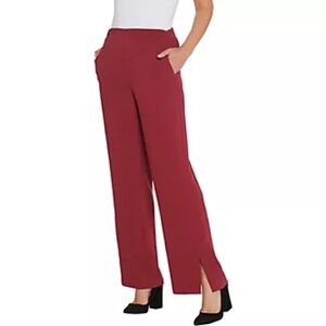 Bob Mackie Wearable Art Pants Sz 3XP Slit Hem Pockets Elastic Waist